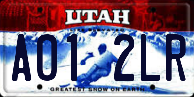 UT license plate A012LR