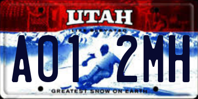 UT license plate A012MH