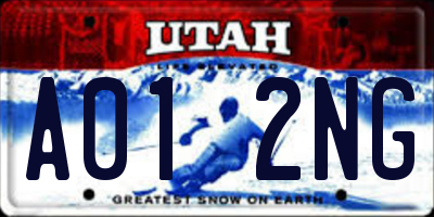 UT license plate A012NG