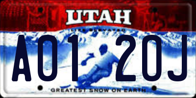 UT license plate A012OJ