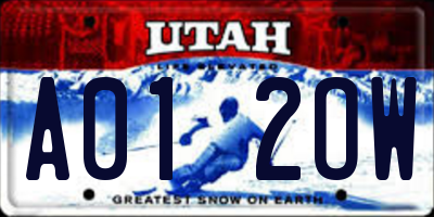 UT license plate A012OW