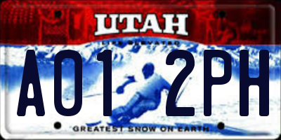 UT license plate A012PH