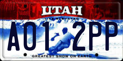 UT license plate A012PP