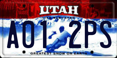 UT license plate A012PS