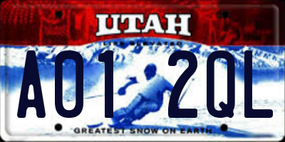 UT license plate A012QL