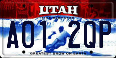 UT license plate A012QP