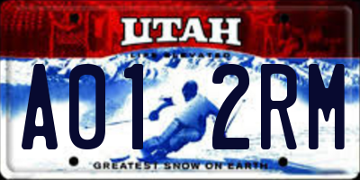 UT license plate A012RM