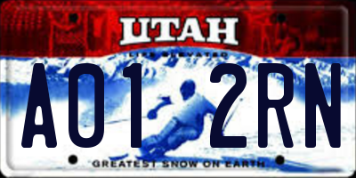 UT license plate A012RN