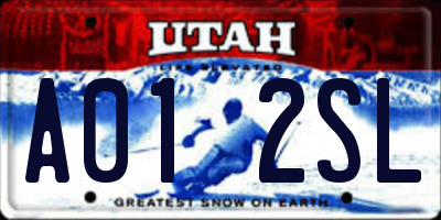 UT license plate A012SL