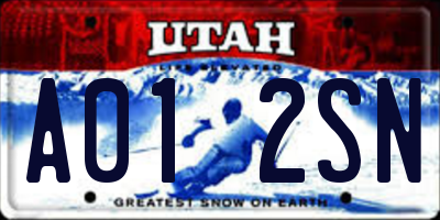 UT license plate A012SN