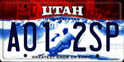 UT license plate A012SP