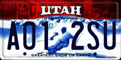 UT license plate A012SU