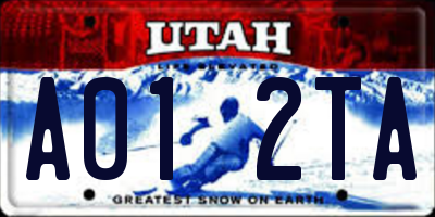 UT license plate A012TA