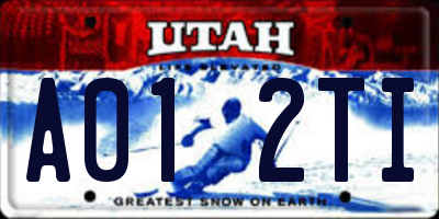 UT license plate A012TI