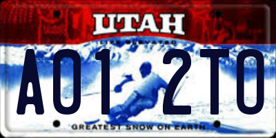 UT license plate A012TO