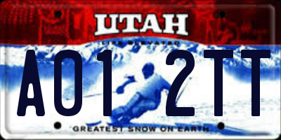 UT license plate A012TT