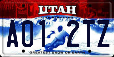 UT license plate A012TZ