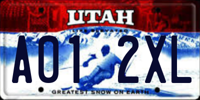 UT license plate A012XL