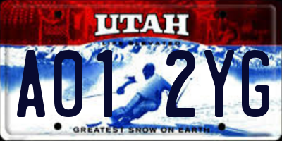 UT license plate A012YG