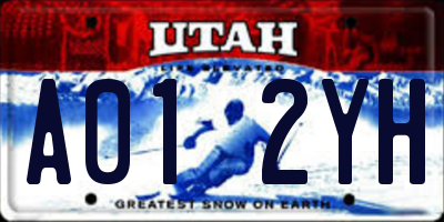 UT license plate A012YH