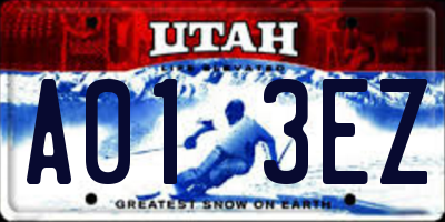 UT license plate A013EZ