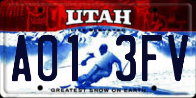 UT license plate A013FV