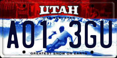 UT license plate A013GU