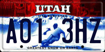 UT license plate A013HZ