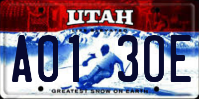 UT license plate A013OE