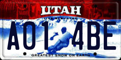 UT license plate A014BE