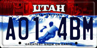 UT license plate A014BM