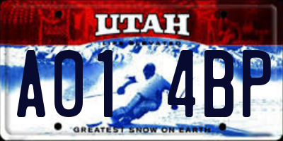 UT license plate A014BP