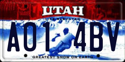 UT license plate A014BV