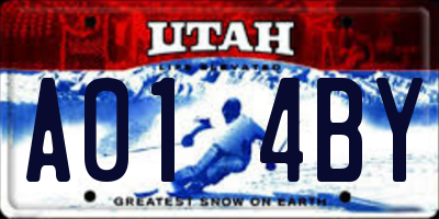 UT license plate A014BY