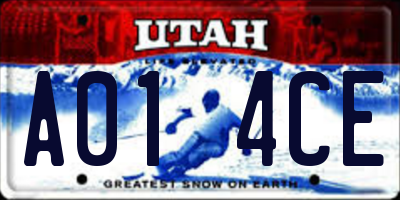 UT license plate A014CE