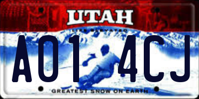 UT license plate A014CJ