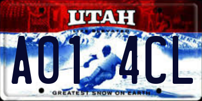 UT license plate A014CL