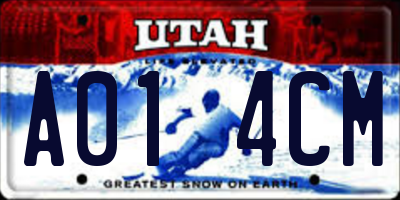 UT license plate A014CM