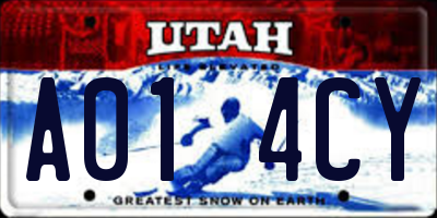 UT license plate A014CY