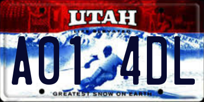 UT license plate A014DL