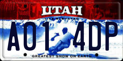 UT license plate A014DP