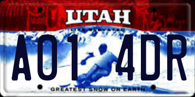 UT license plate A014DR