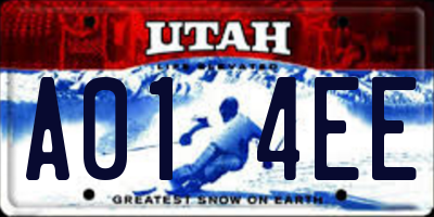 UT license plate A014EE