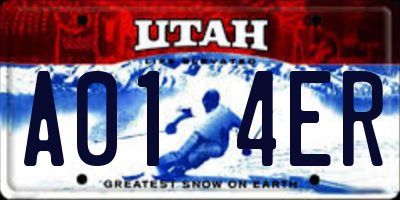 UT license plate A014ER