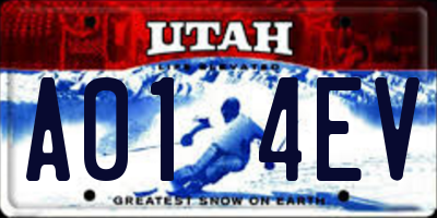 UT license plate A014EV