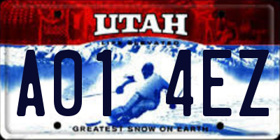 UT license plate A014EZ