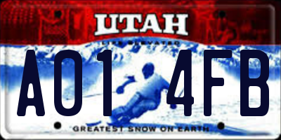 UT license plate A014FB