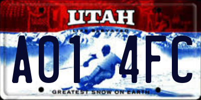 UT license plate A014FC