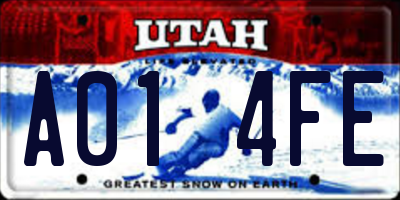 UT license plate A014FE