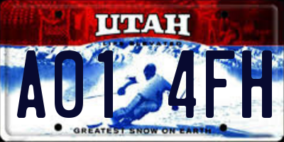 UT license plate A014FH